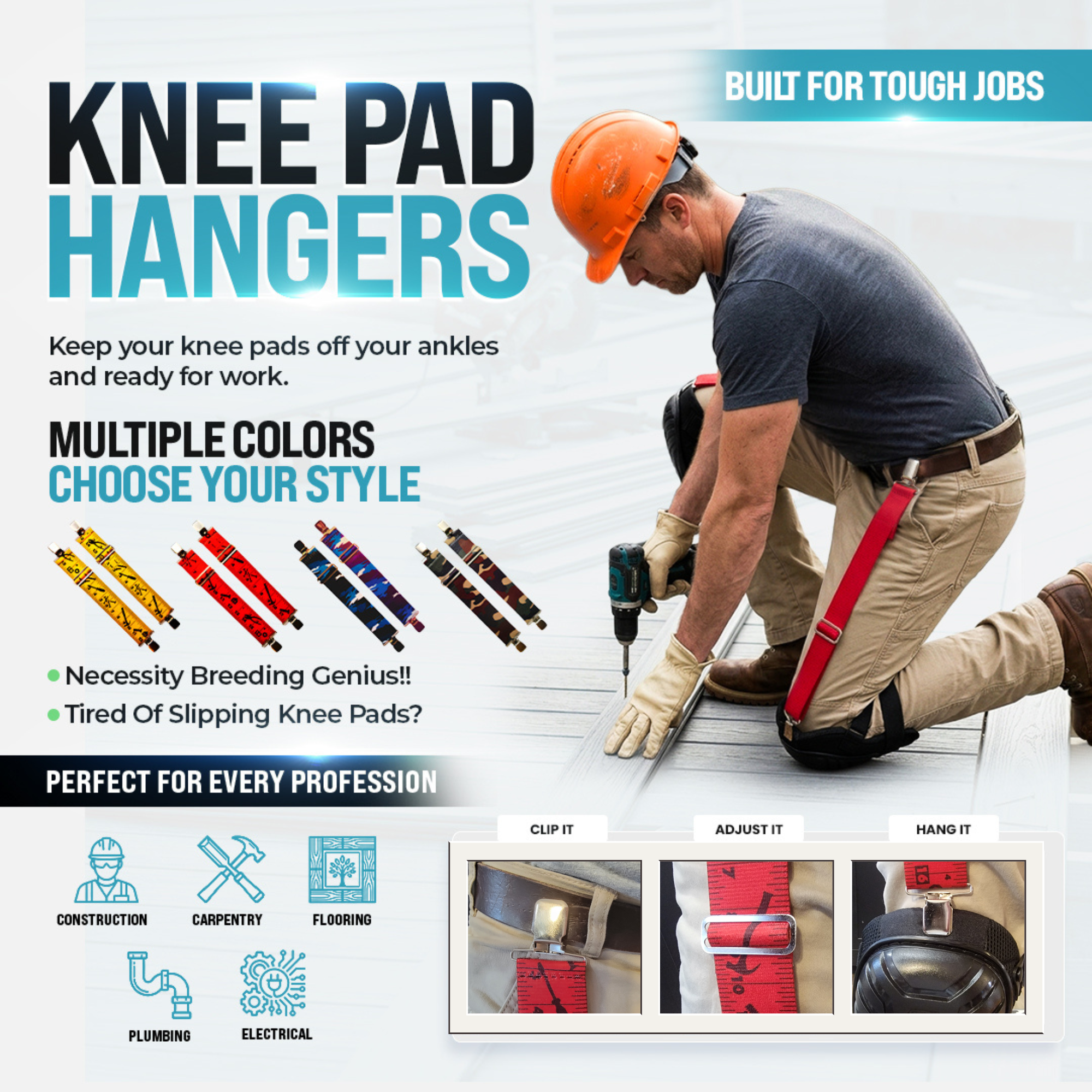 infographic knee pad hangers